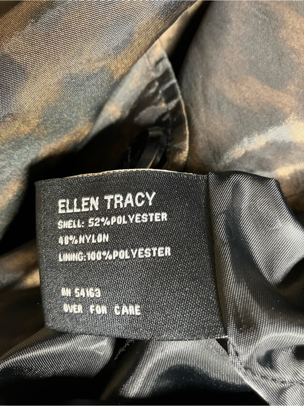 Ellen Tracy Black and Brown Leopard Print Trench Coat - Picture 4 of 5